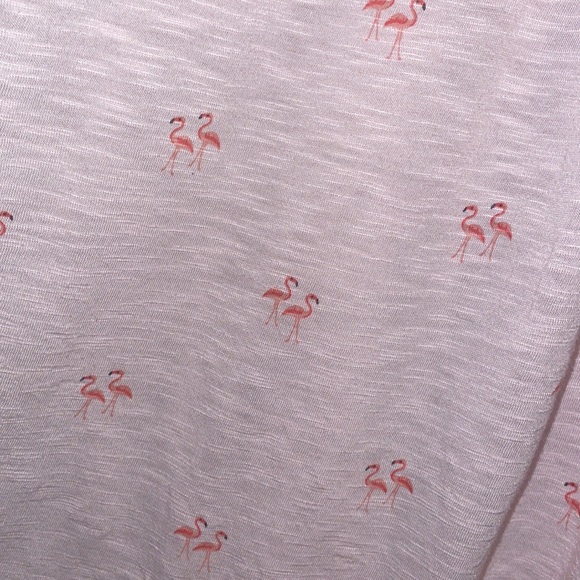•CROFT & BARROW•LIGHT PINK WOMENS SHORT SLEEVE FLAMINGO 🦩 T-SHIRT SIZE LARGE - Picture 5 of 5